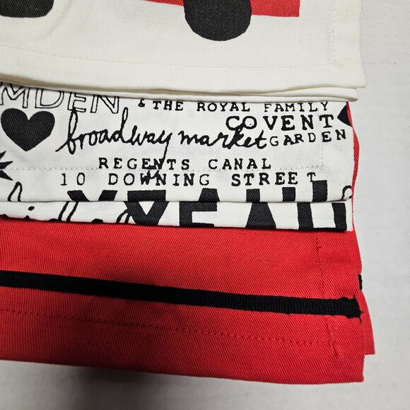 New Ben de LISI Set 3 Tea Towels White Black Red London Bus Downing Street Royal - Picture 5 of 12